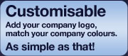 We will customise your site and colour scheme to match your logo!